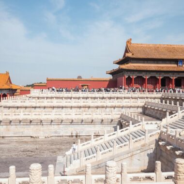 View of the Forbidden City in Beijing showcasing classic ancient Chinese architecture and historical significance.